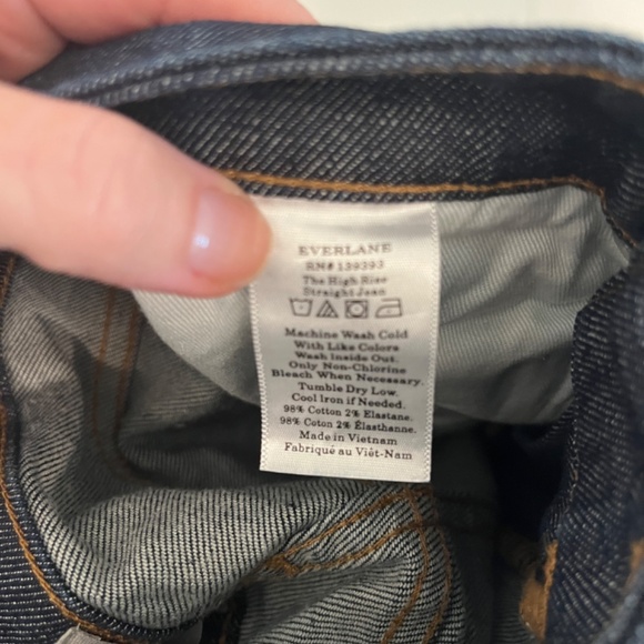 NEW Everlane High Rise Straight jeans denim in dark wash size 26 - Picture 3 of 4